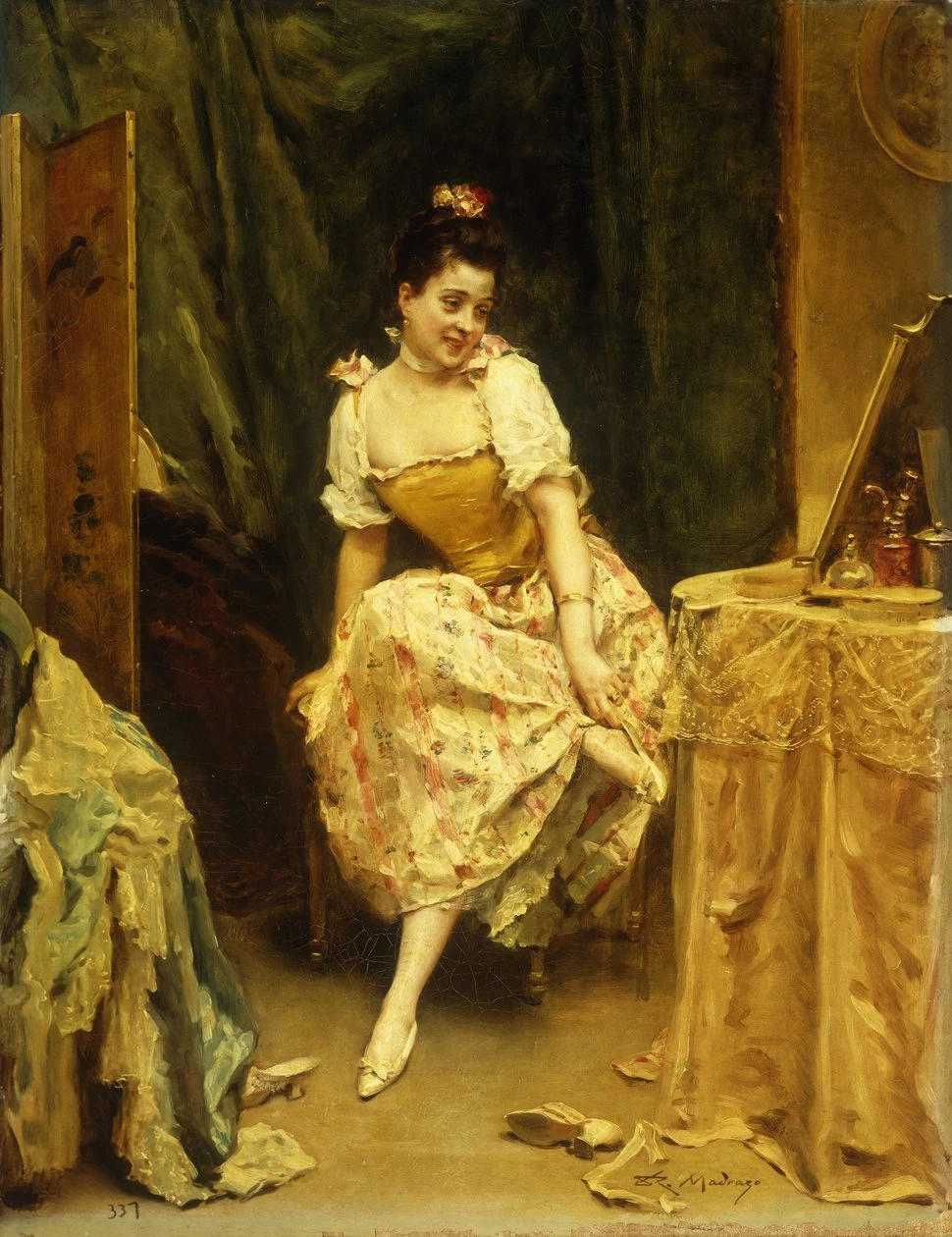 Raimundo Madrazo - Giovane donna a un tavolo da toeletta